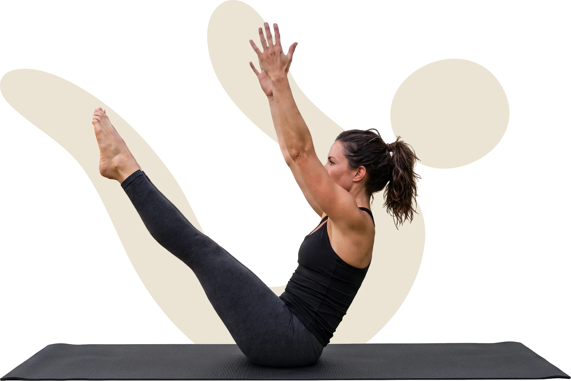 Een persoon die pilates doet